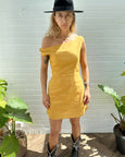 Coogee Mini Dress in Golden Yellow | Melani Gibson Resort