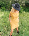 Coogee Mini Dress in Golden Yellow | Melani Gibson Resort