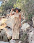 Mykonos Crochet Dress in biscotti | Melani Gibson Resort