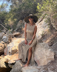 Mykonos Crochet Dress in biscotti | Melani Gibson Resort