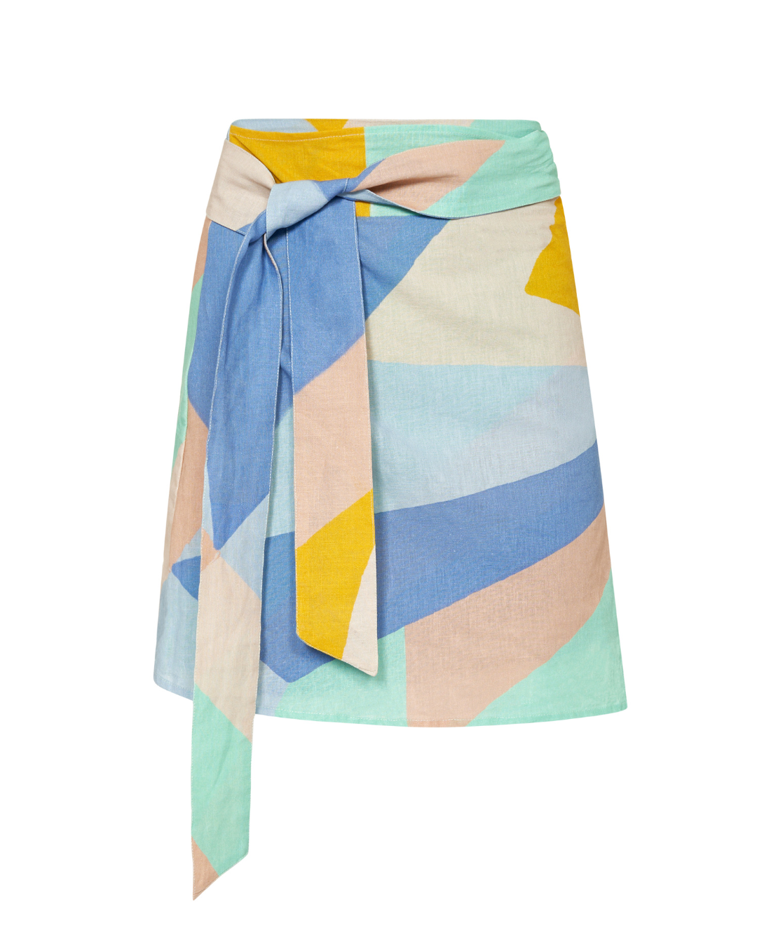 Changu Mini Wrap Skirt in Pastel Geometric | Melani Gibson Resort