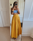 Noosa Maxi Flare Skirt in golden yellow | Melani Gibson Resort