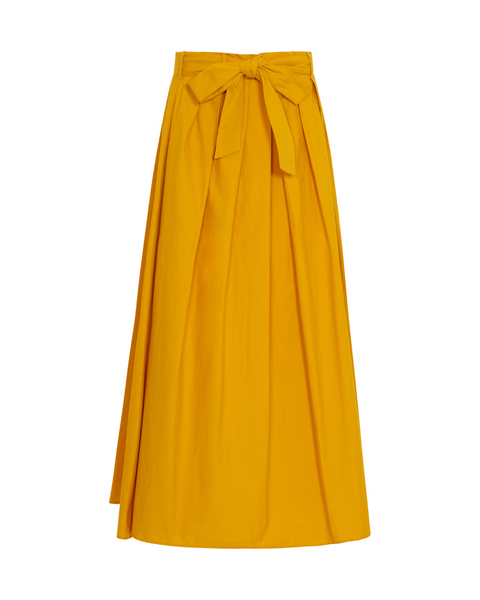 Noosa Maxi Flare Skirt in golden yellow | Melani Gibson Resort