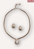 SOLD Vintage Christian Dior Pear Shape Faux Pearl Necklace & Earring Set