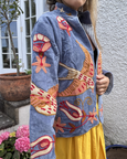 Cotton Velvet Jacket - Light blue