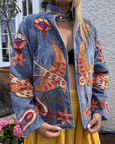 Cotton Velvet Jacket - Light blue