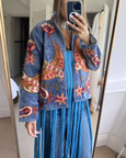 Cotton Velvet Jacket - Light blue