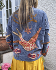 Cotton Velvet Jacket - Light blue
