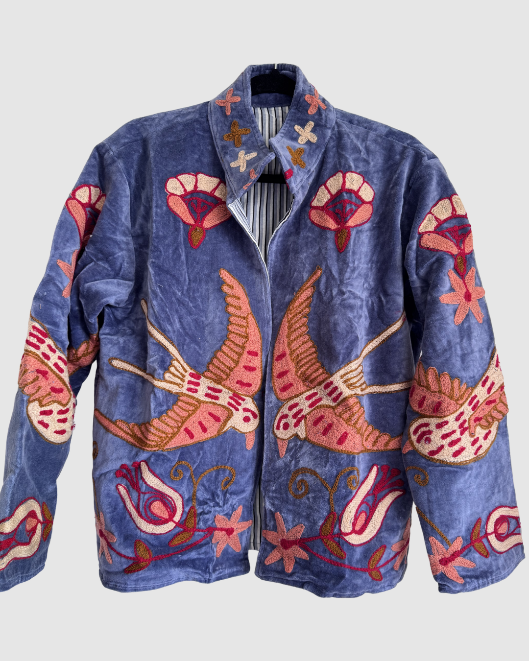 Cotton Velvet Jacket - Light blue
