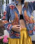 Cotton Velvet Jacket - Light blue
