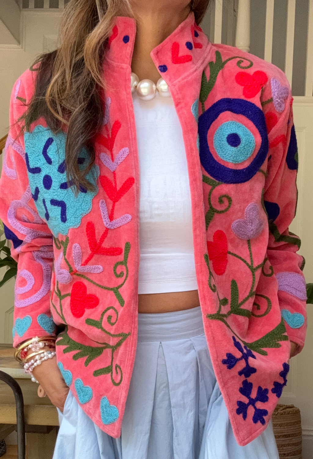 Cotton Velvet Jacket - Pink